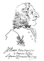 Caricature of Vivaldi by P.L.Ghezzi, Rome (1723)