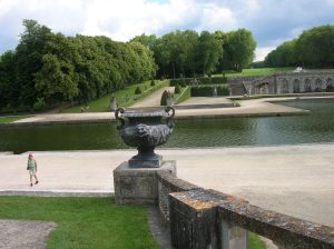 Dwarfed, lower left, by the scale of the grounds at Vaux-le-Vicomte