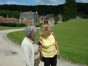 With the owner of Chateau de Cirey, Emilie du Chatelet's home